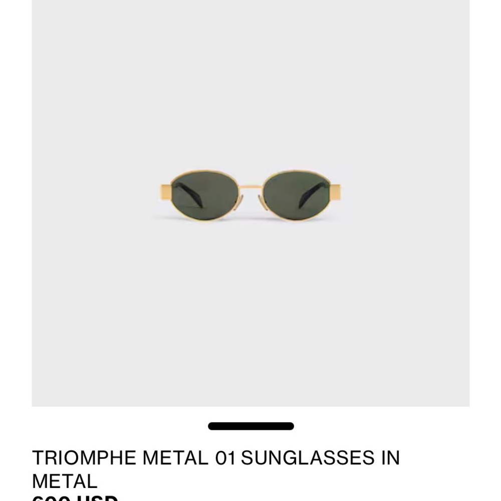 Celine Gold and Black Sunglasses